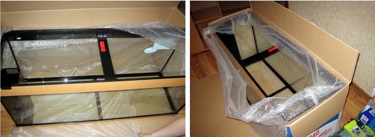 как и во что упаковать аквариум